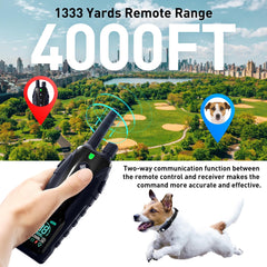 Nikketta RS3 remote with flashing light for night visibility during walks.