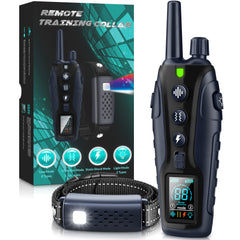 Nikketta shock collar with light on receiver for nighttime visibility.