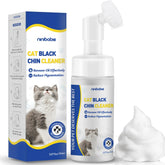 Ninibabie Cat Black Seed Cleaner bottle showing no-rinse foaming action for chin care