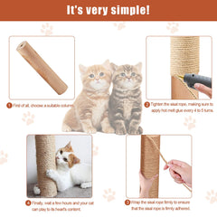 Niserelesa cat tree repair rope for sturdy, engaging DIY rebuilds.