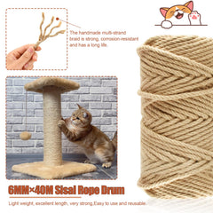Niserelesa DIY cat tree wrap with 164ft sisal rope for projects