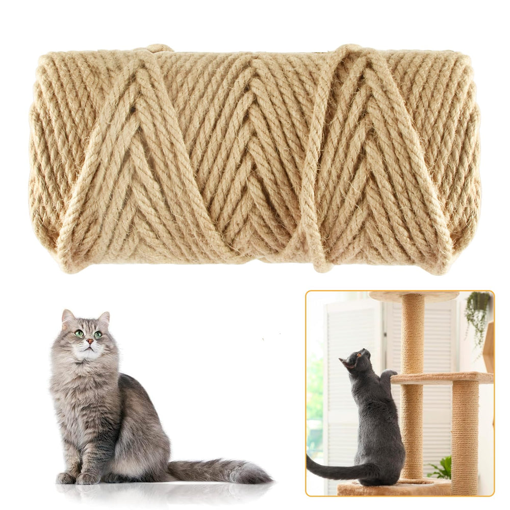 Niserelesa natural sisal rope, 6mm, ideal for durable cat scratching posts and trees