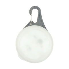 Nite Ize SpotLit XL stainless steel carabiner clip securing the light to a collar