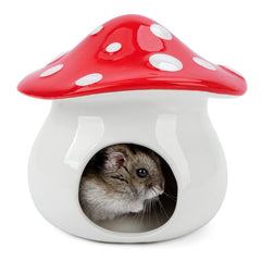 Niteangel ceramic hamster hideout mushroom offers cozy shelter and decorative habitat appeal.