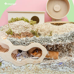 Niteangel hamster house materials birch plywood, durable and chew-friendly for safe play.