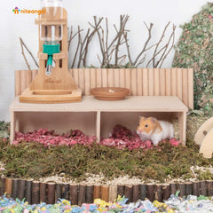 Niteangel Hamster Secret Peep Shed two-chamber layout supporting sleeping and treat storage.