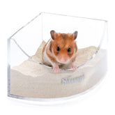Niteangel acrylic fan-shaped sand-bath box for easy access by small pets