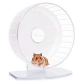 Niteangel super-silent hamster wheel with adjustable stand in white for quiet play.