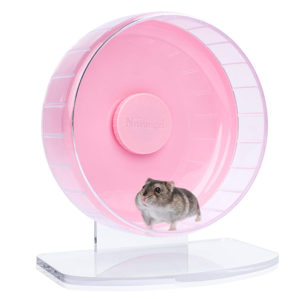 Niteangel Super-Silent 8.2-inch hamster wheel close-up with dual ball bearings for smooth, quiet running.