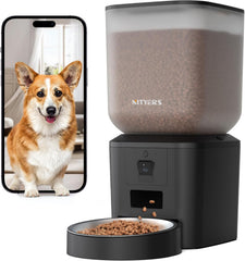 Nityers automatic feeder with camera, front view for remote pet monitoring