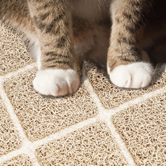 Niubya cat litter mat soft-paws surface is gentle on kitty feet.