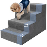Niubya dog stairs 4-steps 18-inch height providing stable access to beds for small dogs
