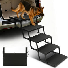 Niubya dog steps for car with foldable 5-step design for easy vehicle entry.