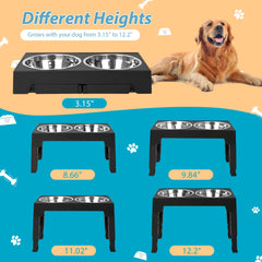 Niubya elevated dog bowls with five heights support your dog's different sizes