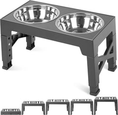 Niubya elevated dog bowls setup for comfortable feeding height and clean dining area.