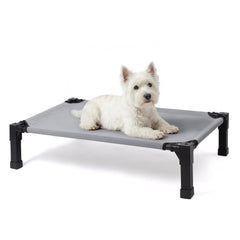 Niubya elevated outdoor dog bed frame provides stable support for outdoor lounging.
