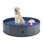 Niubya foldable dog pool with collapsible design for easy storage and travel.