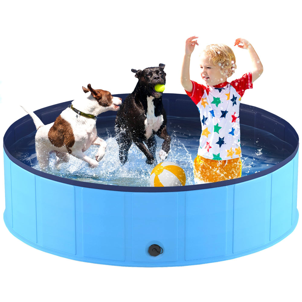 Niubya foldable dog pool with collapsible design for easy transport.