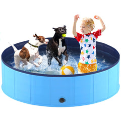 Niubya foldable dog pool with collapsible design for easy transport.