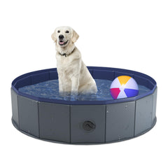 Niubya foldable dog pool with collapsible design for easy storage and travel.