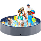 Niubya foldable dog pool during setup for quick outdoor bathing.