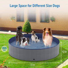 Niubya foldable dog pool shows side drain plug for quick water release