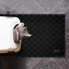 Niubya mat with cross grooves to trap large litter granules