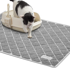 Niubya Premium Cat Litter Mat top view traps loose litter.