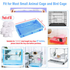 Elastic-edged liner securely attached to a 26x18 inch cage tray.