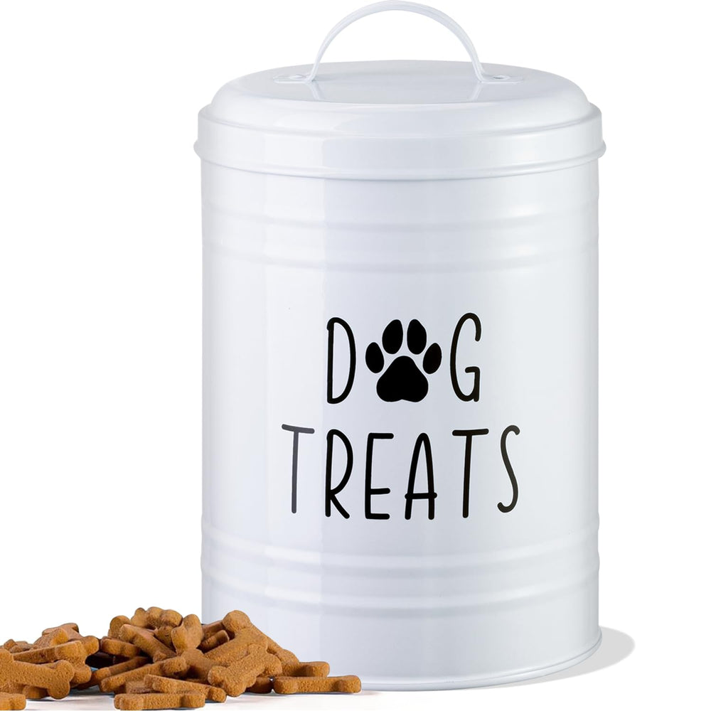 NIXBYO dog treat container with airtight lid keeps treats fresh and ready.
