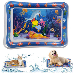NLAIKE water mat with dolphin design captures cat's attention for engaging play sessions