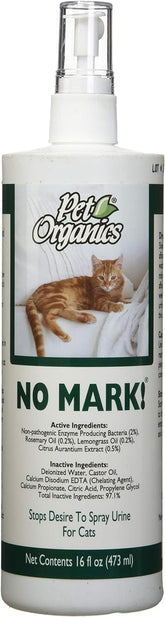 No Mark NaturVet cat spray bottle front view, a handy deterrent for indoor marking.