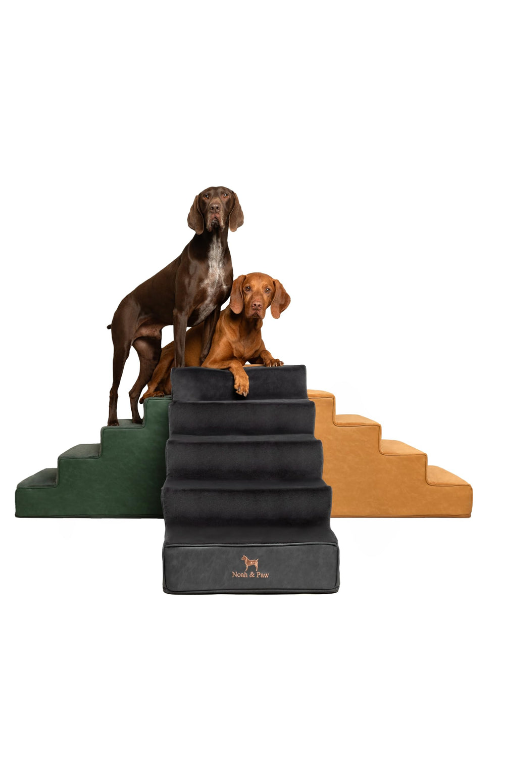 Noah & Paw dog stairs, 20-inch extra-wide for tall beds, stable access.