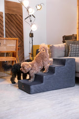 NOAH & PAW dog stairs four-step wide 17 inches for safe bed access.
