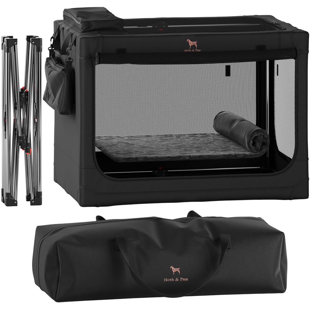 NOAH & PAW collapsible dog crate frame shown for easy setup and storage