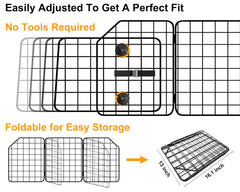NOAMOO barrier installation with headrest straps shows tool-free setup.