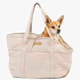 NoblePup plush purse exterior shows soft fabric and inviting silhouette for small dogs