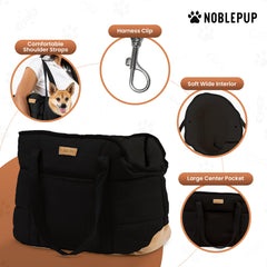NoblePup safety harness clip prevents escapes during transit