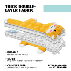 Nocciola durable flannel toy designed for long-lasting play sessions.