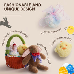 Nocciola Basket chick plush toy with crinkle for engaging sensory play