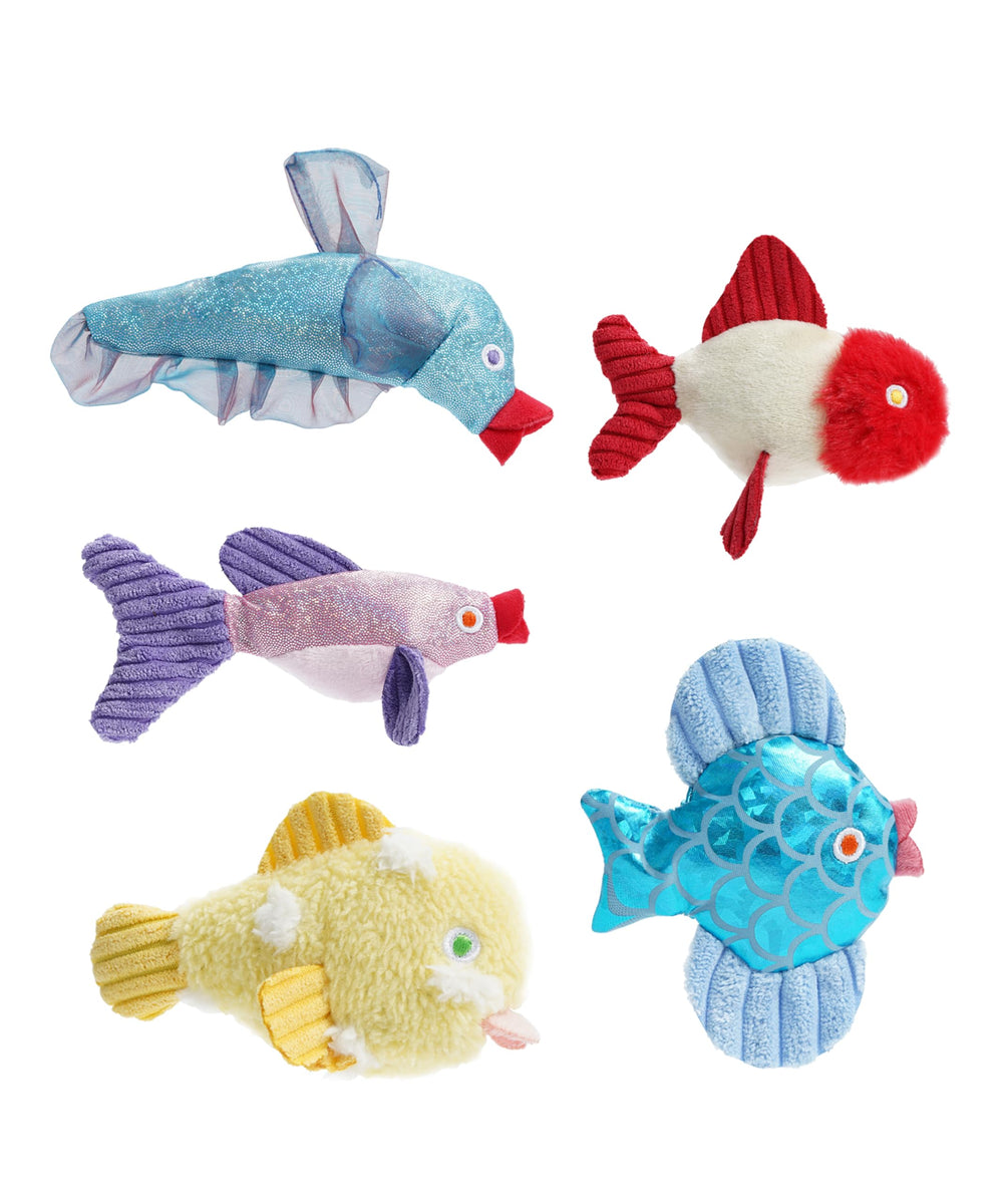 Nocciola Catnip Toys floppy fish in bright colors for indoor play and exploration