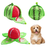 Nocciola hide and seek plush watermelon toy for small dogs, squeaky and engaging