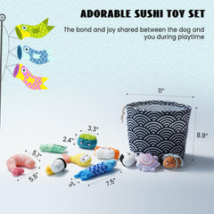 Nocciola plush squeaky sushi toy, cute design for entertaining pups.