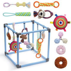 Nocciola Puppy Play Gym frame for indoor safe play and sturdy stability.