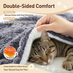 NODARKO cat blanket with 260GSM sherpa insulation for soft warmth