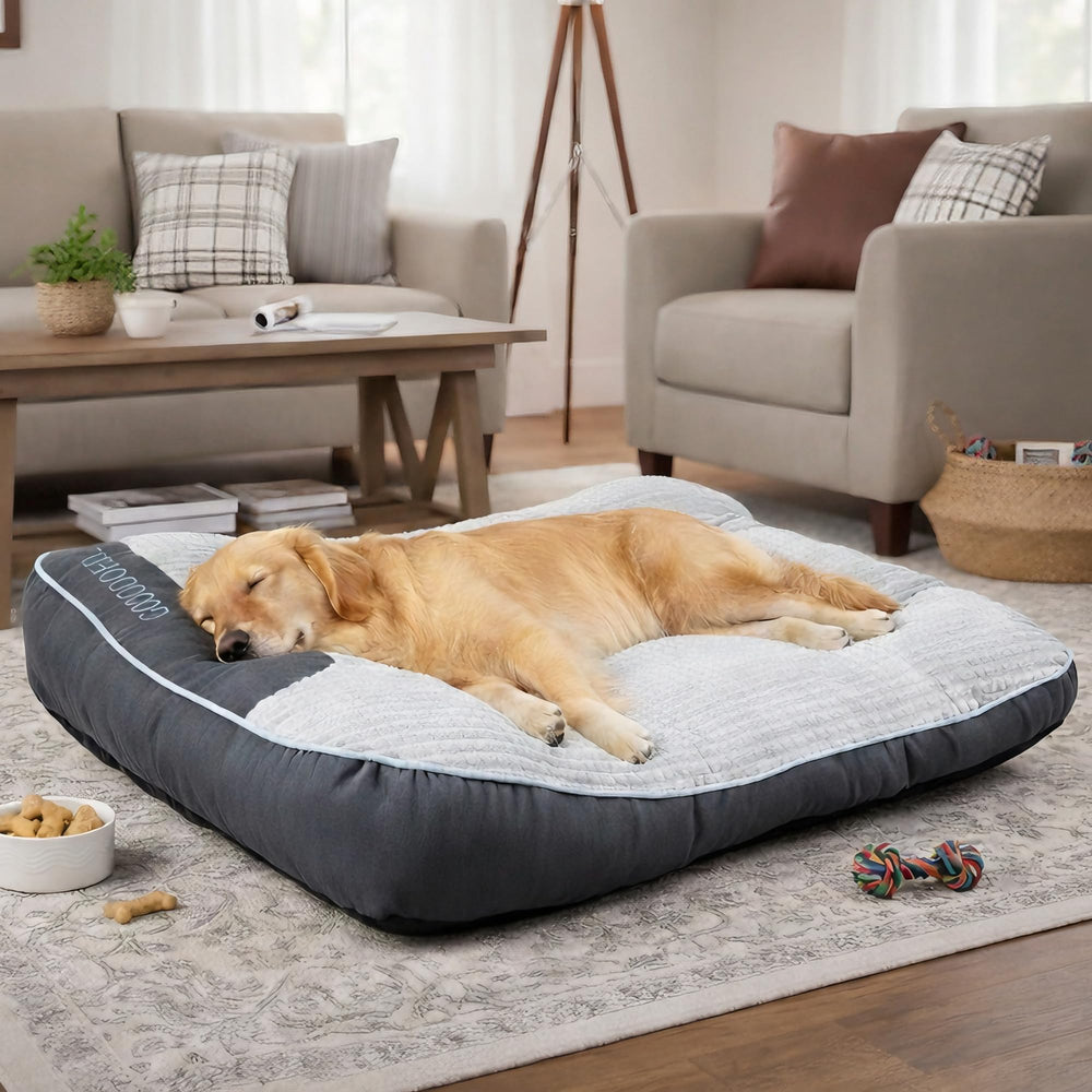 NOFKYNOXA orthopedic dog bed xl grey with plush support for large dogs.