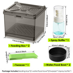 Nomoy Spider Habitat Kit feeding boxes and drawer enable easy cleanup