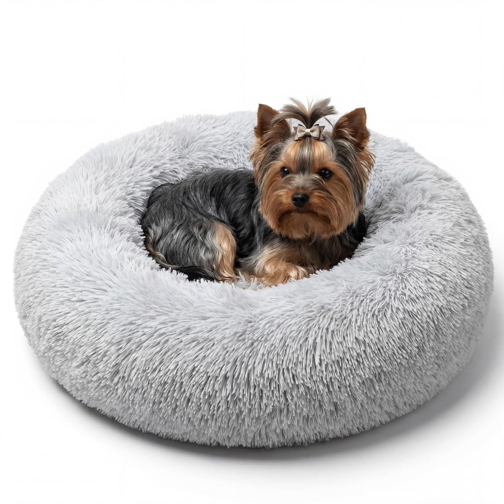Nononfish calming donut bed front view shows cozy space for small pets