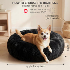 Nononfish black plush bed close-up texture for comfort