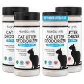 NonScents litter deodorizer packaging highlights a 4-pack for odor control